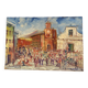 Oil on wood, “village festival”, Italy, 1960s