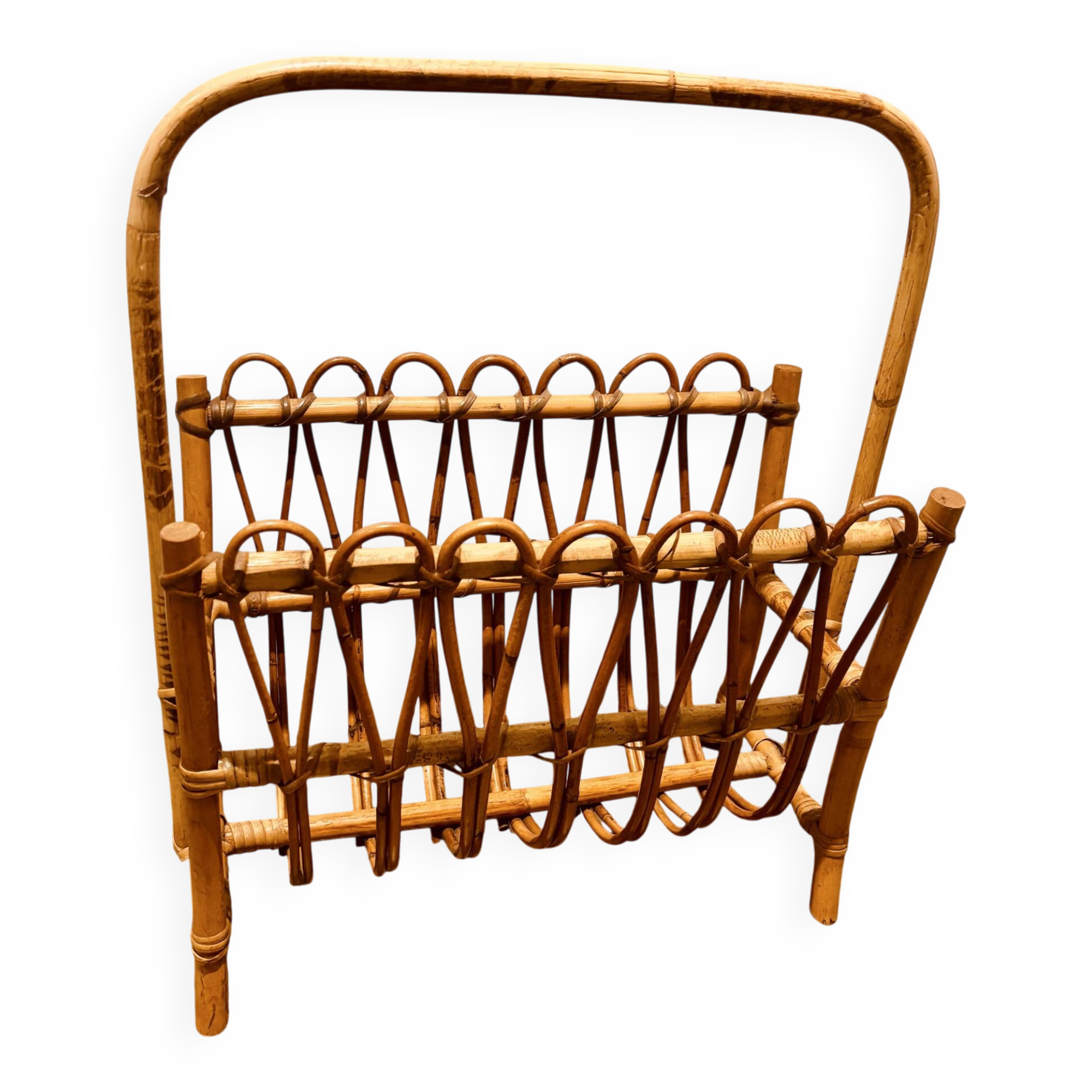 Vintage bamboo magazine rack