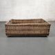 Set of 2 old large baskets with logs wood and wicker