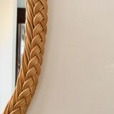 Braided rattan mirror
