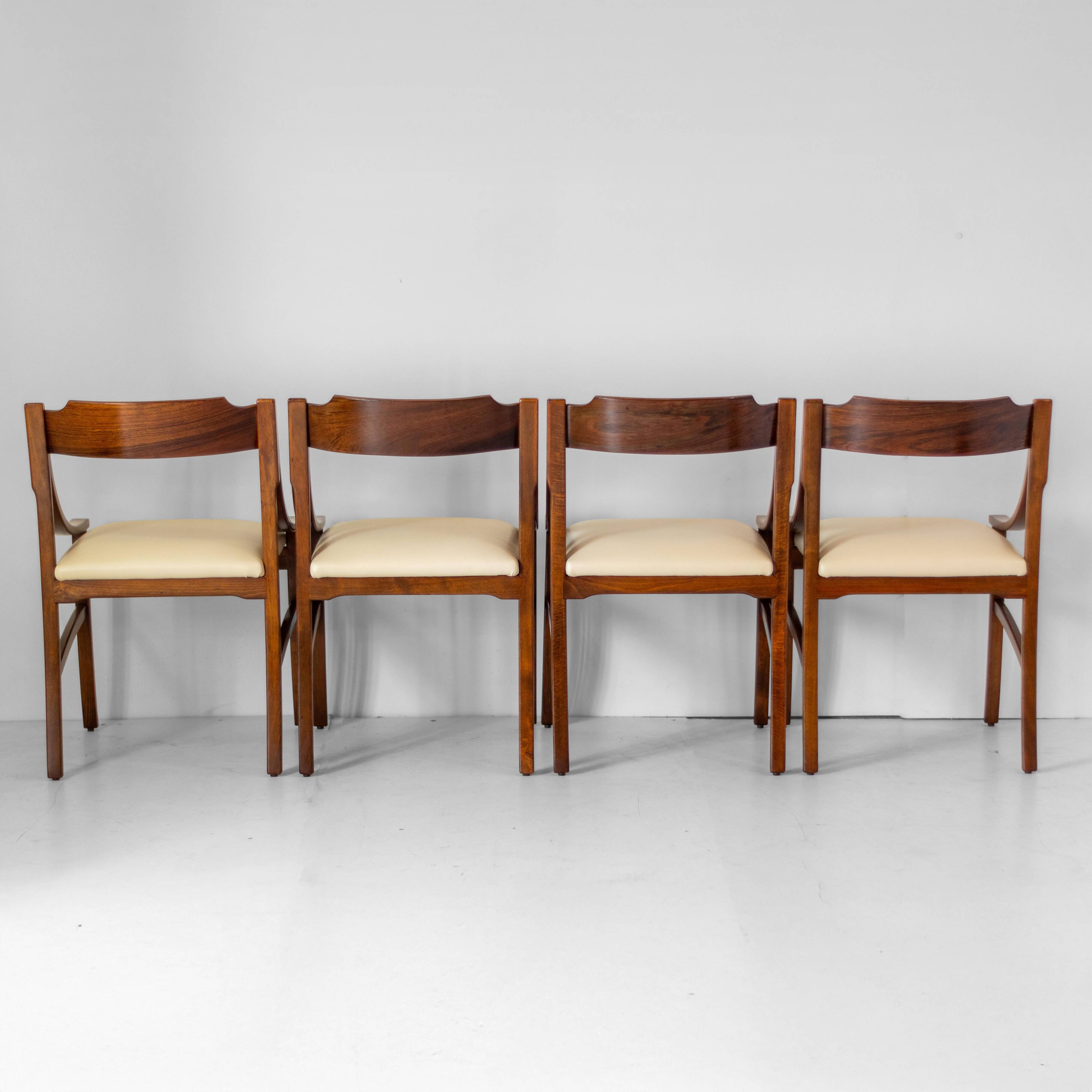 Mid-Century Modern Cavatorta Wood Dining Chairs, Italy 1960s