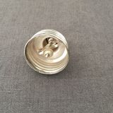 Glass sugar sprinkler and silver metal