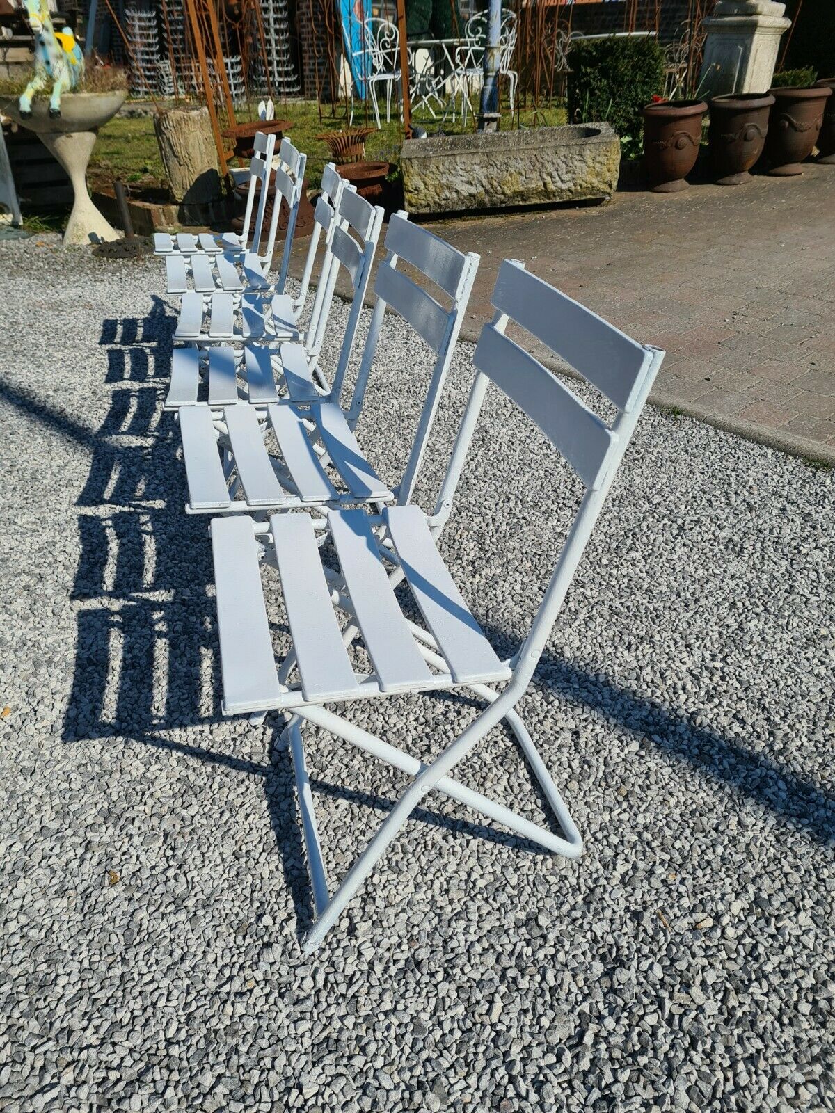 Folding iron garden chairs