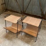 Pair of Raoul Guys Wicker Magazine Racks Circa 195