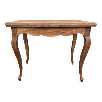 Small extendable table, regency style, solid wood, marquetry, vintage