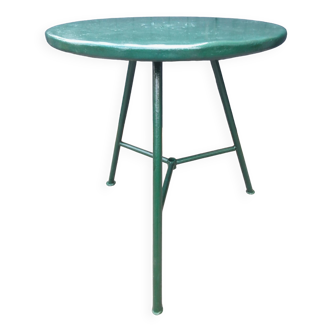 Very rare 1950 iron bistro table completely renovated