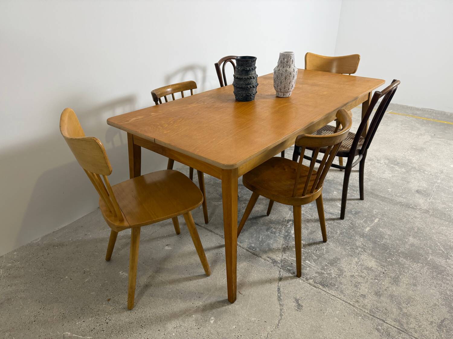 Vintage dining table – tapered legs – 1950s-1960s