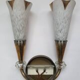 Pair of wall lights from Maison Lunel (Royal Production) Arum model from the 50s