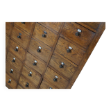 Large dutch oak apothecary cabinet / barber cabinet with enamel shields, 1900s