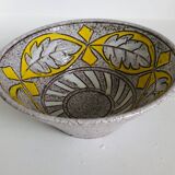 Trapezoidal vase by Fratelli Fanciullaci with plant decoration