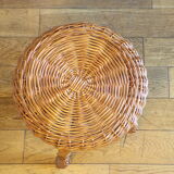 Round wicker stool 1960
