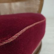 1950s, Danish armchair, furniture velour, ash wood,, mesh.