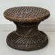 Bolster or small Diabolo stool in Rattan and Cannage