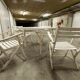 Garden furniture table and 4 armchairs 60's in its juice