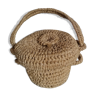 Basket braided with natural fibers