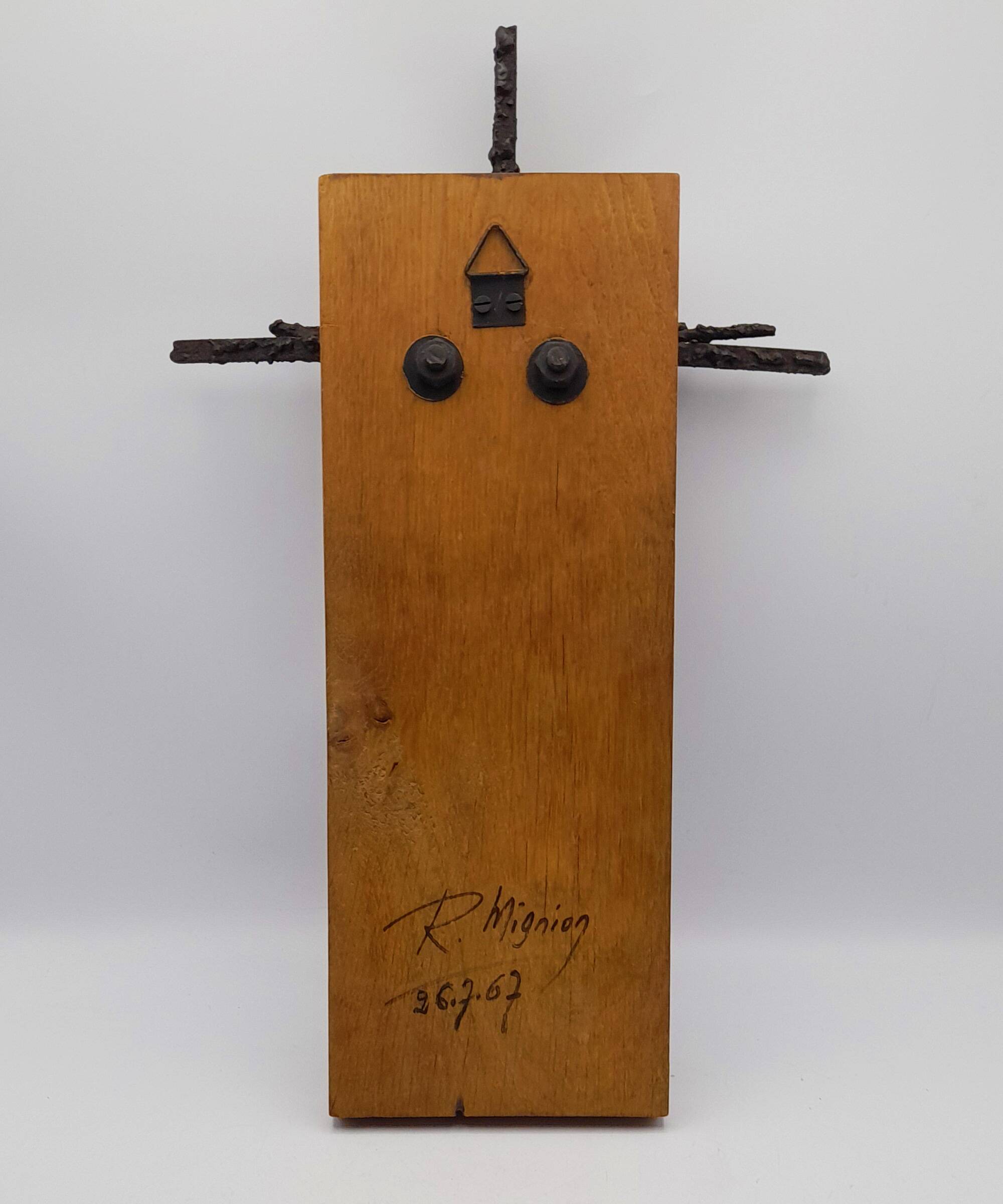 Brutalist sculpture, crucifix by René Mignion, France, 1967
