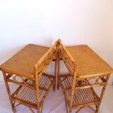 Pair of bamboo bedside tables