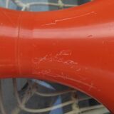 Stamp vintage orange 70's tamtam stool with black foam pad