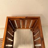 Tabouret, panier linge vintage en bois