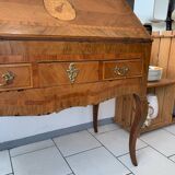 Ancien bureau dos d’âne pente marqueterie