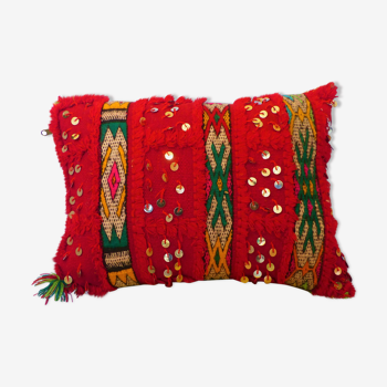 Coussin berbère rouge coussin Beldi Chiba