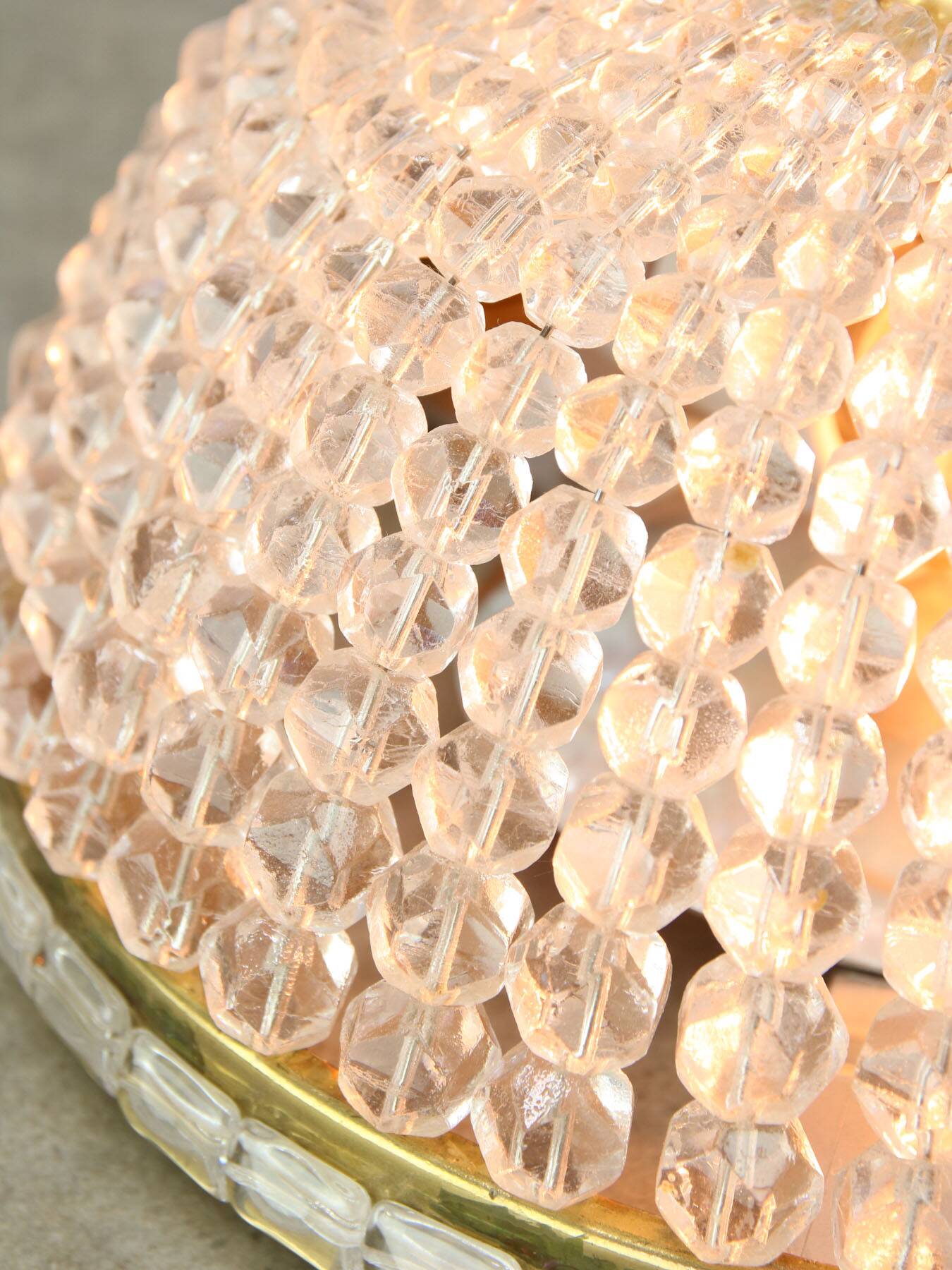 Mid-Century Czech Crystal and Brass Wall Lamp in Brass, 50s, set of 2