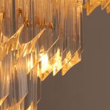 Novaresi Gold Plated Ceiling Lamp CH Serie 1970 Italy