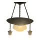 Art Deco ceiling light in copper and glass, 1940s, Germany