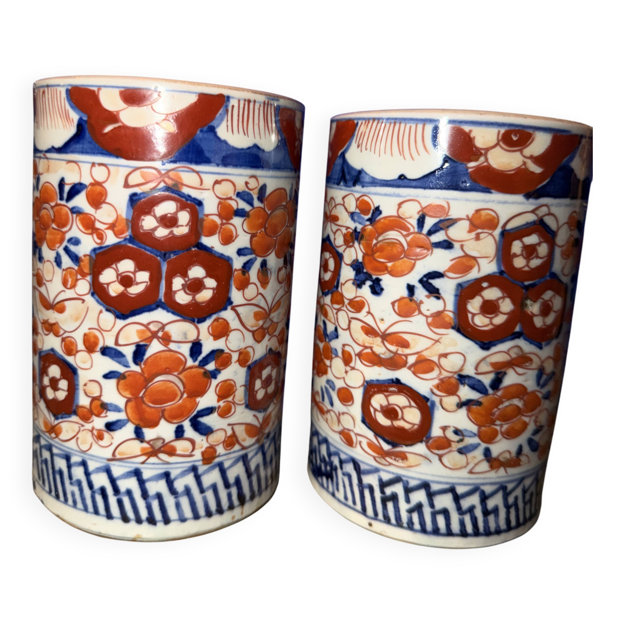 Paire de vases décoratifs – Style Imari / Kutani – XXᵉ siècle