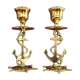 Pair of gilded brass candlesticks