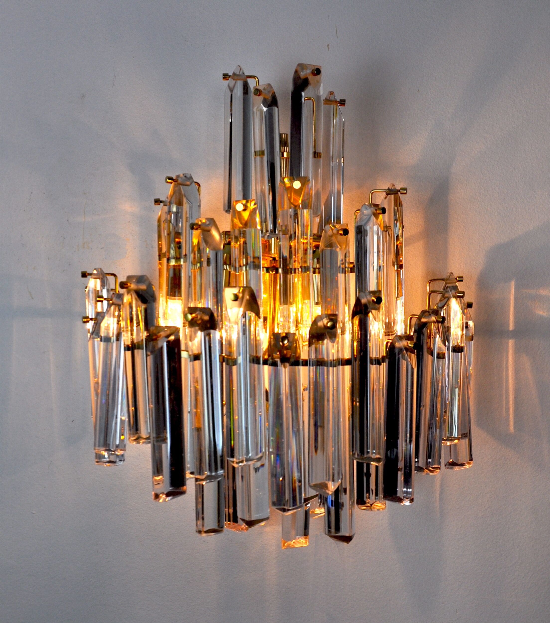 Venini wall light, 3 levels, Murano glass, Italy, 1970.