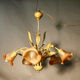 Chandelier leaf décor with 5 tulips of light