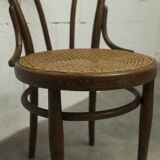 1920s curved wooden cane bistro chair