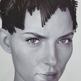 Fashion photography, portrait, Petra Bernardi, framed under glass, 32 x 41 cm
