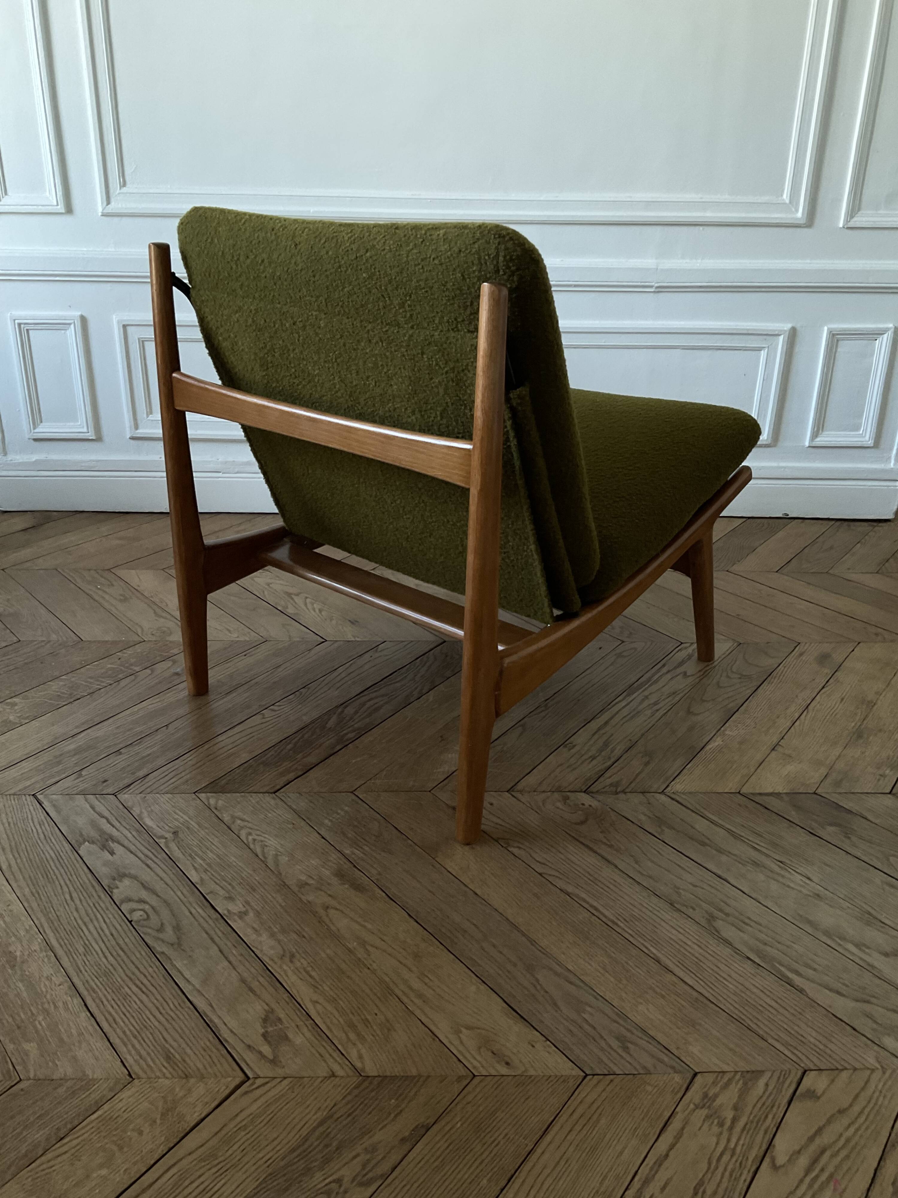 Pair of 790 armchairs by Joseph-André Motte, Steiner, 1960.