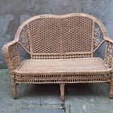 Ensemble de jardin en rotin Peacock banquette  et fauteuil