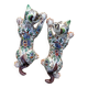 Bouquetieres Zoomorphes Chats Desvres peints Mains