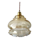 Vintage pendant lamp in electrified golden glass to nine