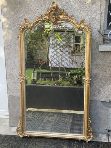 Miroir doré à la feuille d’or 182x95cm