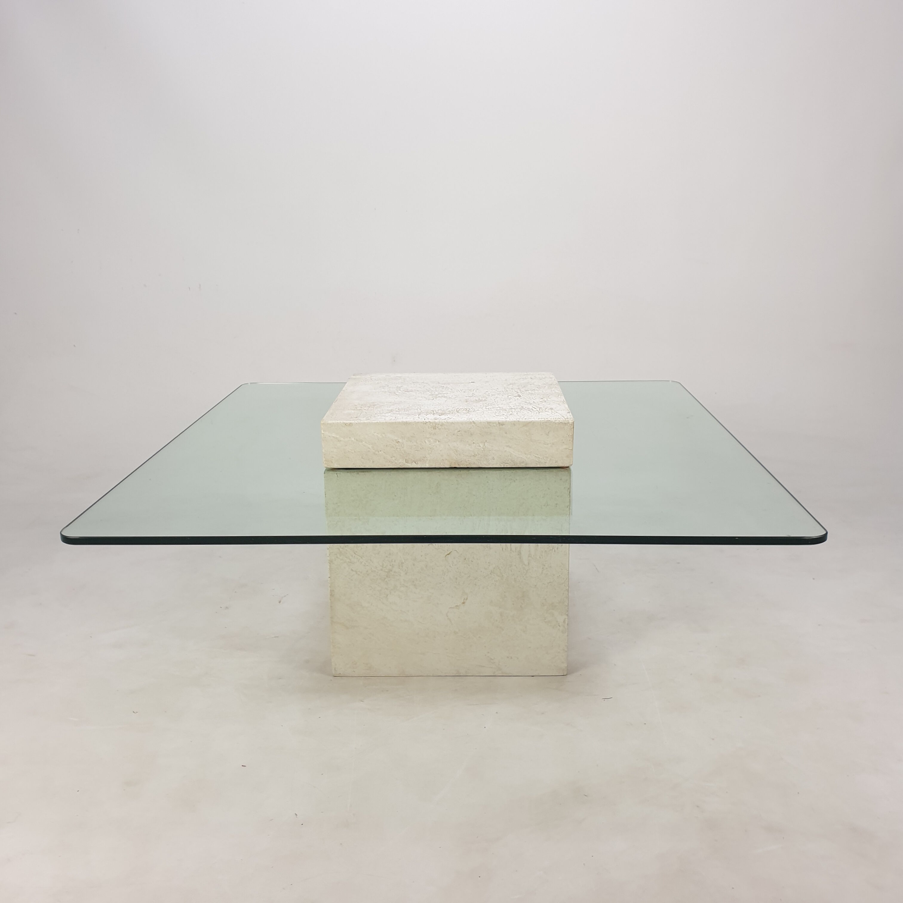 Italian Travertine Coffee Table, 1980s