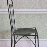 6 chaises de salle à manger en acier soudé - Art déco - Commandées à un artiste local