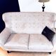 2-Seater Upholstered Canapé Scandinavian Style Mid-Century Spirit Compass Legs