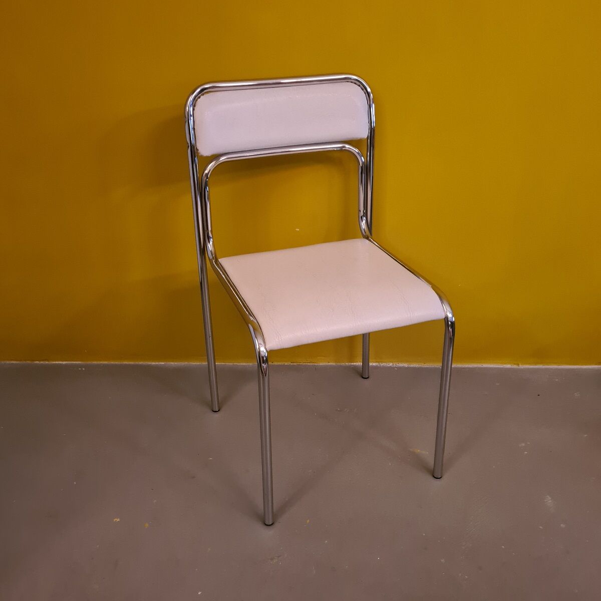 Retro Chrome Chair With Skai Upholstery