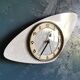 Vintage formica clock asymmetrical silent wall clock "Vedette transistor gray"