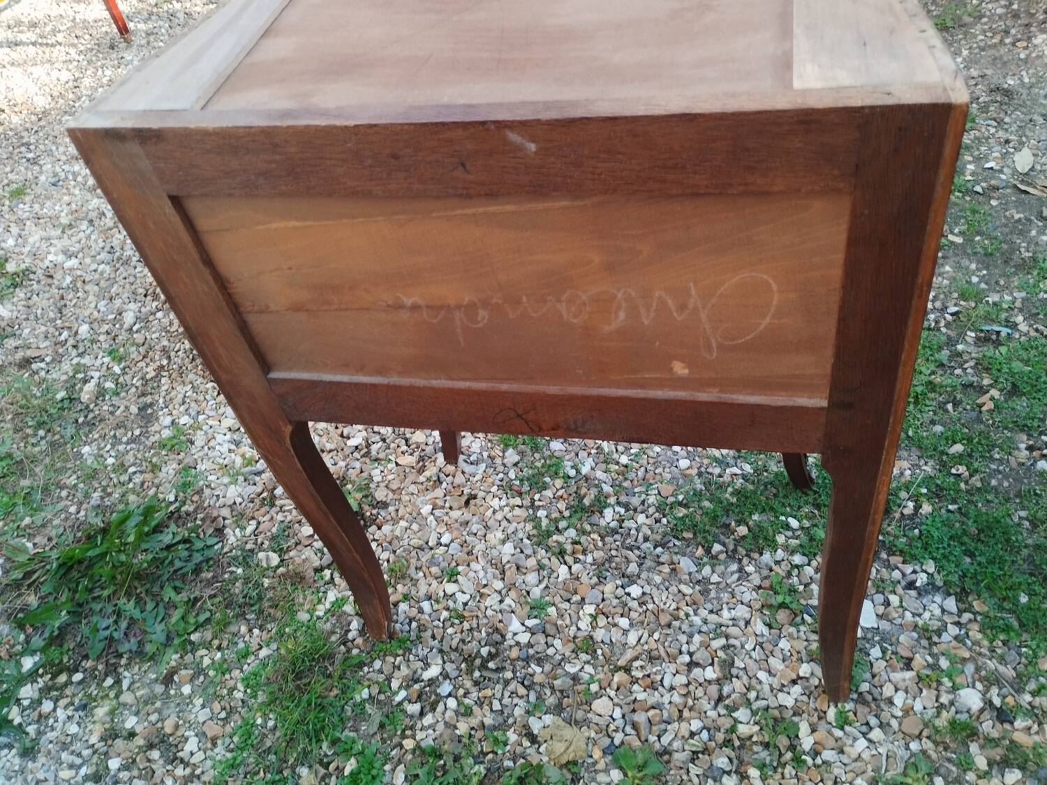 Antique Louis XV style chest of drawers with marble top