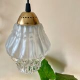 Suspension chiseled glass and brass