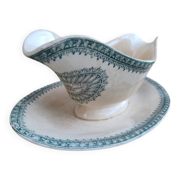 Antique sauce boat Creil and Montereau Ironstone English model