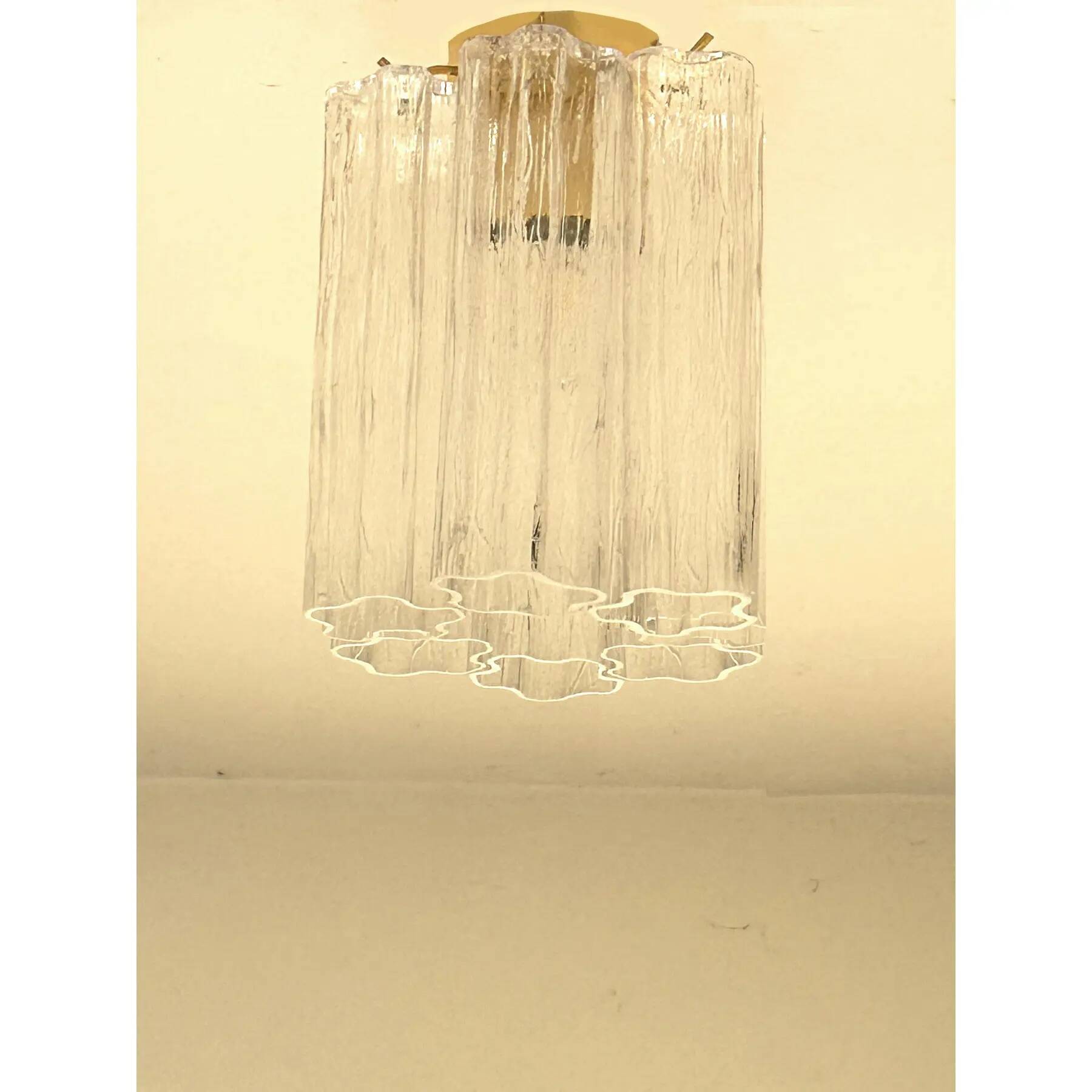 Contemporary Pretty "Tronchi" Murano Glass Flush Mount by Simoeng