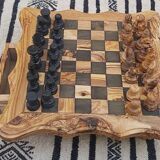 Jeux d'échecs en bois d'olivier avec tiroirs