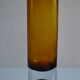 Vintage 70s 1970s roll vase, two-tone amber blown glass
